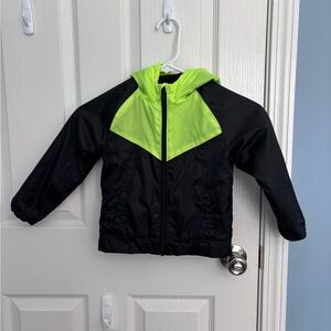 Nike Black and Neon Green Kids Jacket